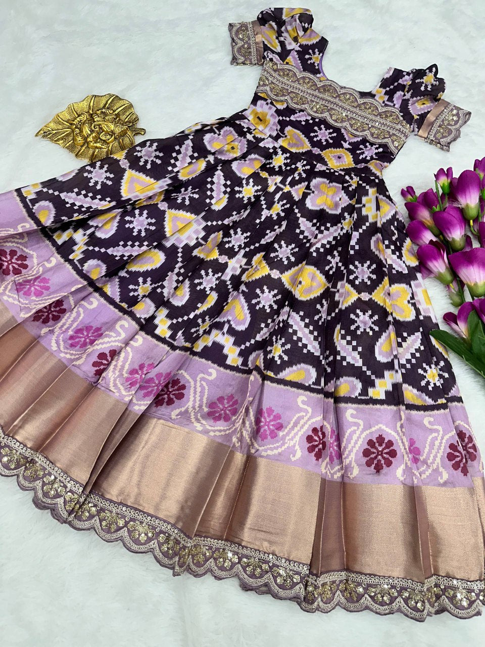 Full Stitched pure silk fabric kids lehenga choli