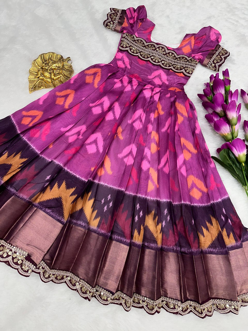 Full Stitched pure silk fabric kids lehenga choli