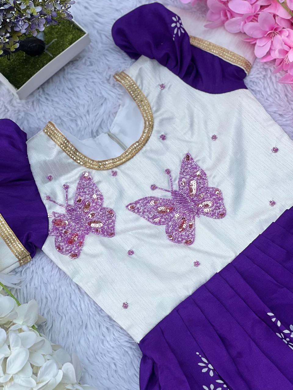Kids Butterfly Handwork Gown
