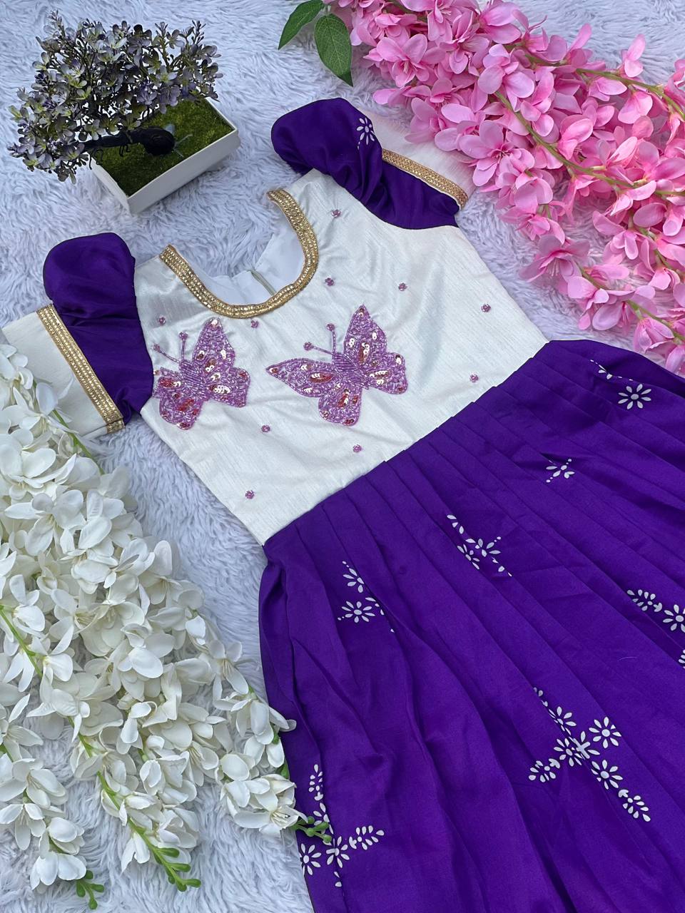 Kids Butterfly Handwork Gown