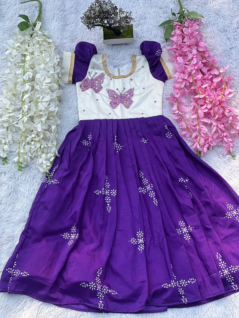 Kids Butterfly Handwork Gown