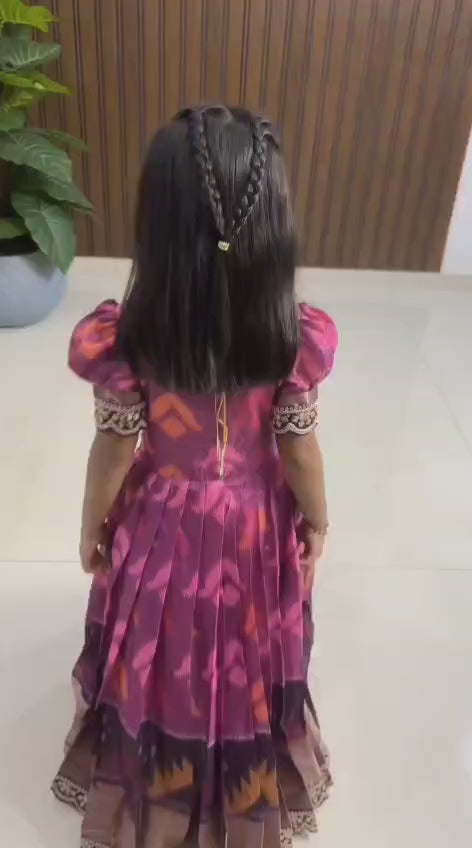 Full Stitched pure silk fabric kids lehenga choli